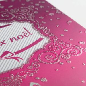 500ex cartes 8.5x5.4cm Quadri RV + Vernis Paillettes Recto