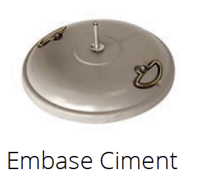 Embase ciment 22 Kg + adaptateur